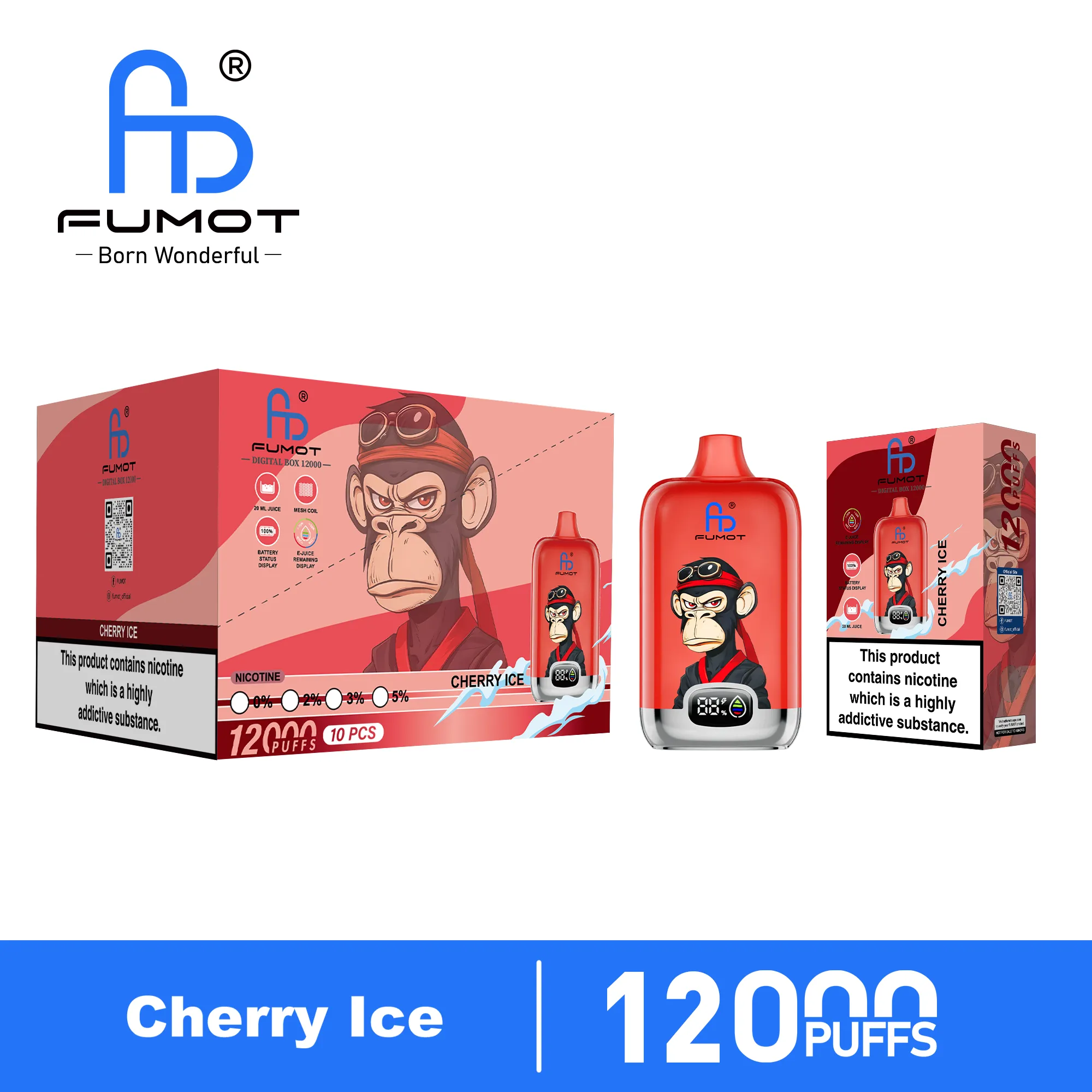 Fumot Digital Box 12000 Einweg E-Zigarette mit LED-Display